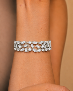 Mixed Shape Lab-Grown Diamond Wide Bracelet