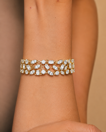 Mixed Shape Lab grown Diamond Wide Bracelet