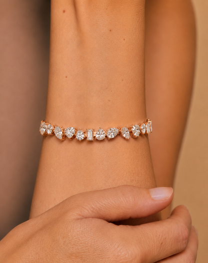 Mixed Shape Lab-Grown Diamond Tennis Bracelet