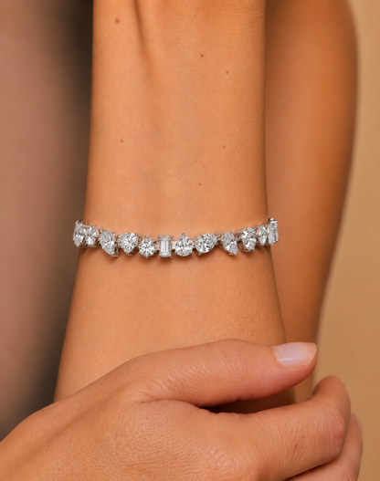 Mixed Shape Lab-Grown Diamond Tennis Bracelet