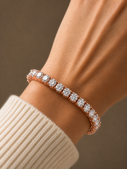 Round Cut Lab Grown Diamond Line Bracelet