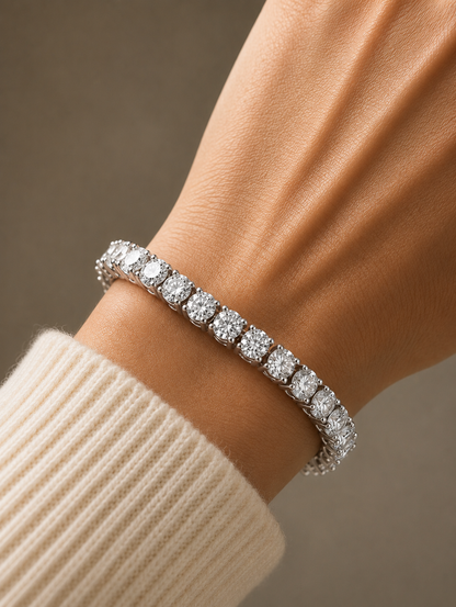 Round Cut Lab Grown Diamond Line Bracelet