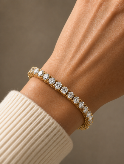 Round Cut Lab Grown Diamond Line Bracelet