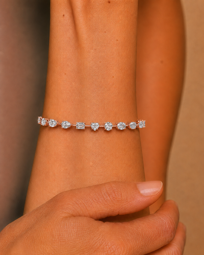 Multi Shape Lab Grown Diamond Tennis Bracelet