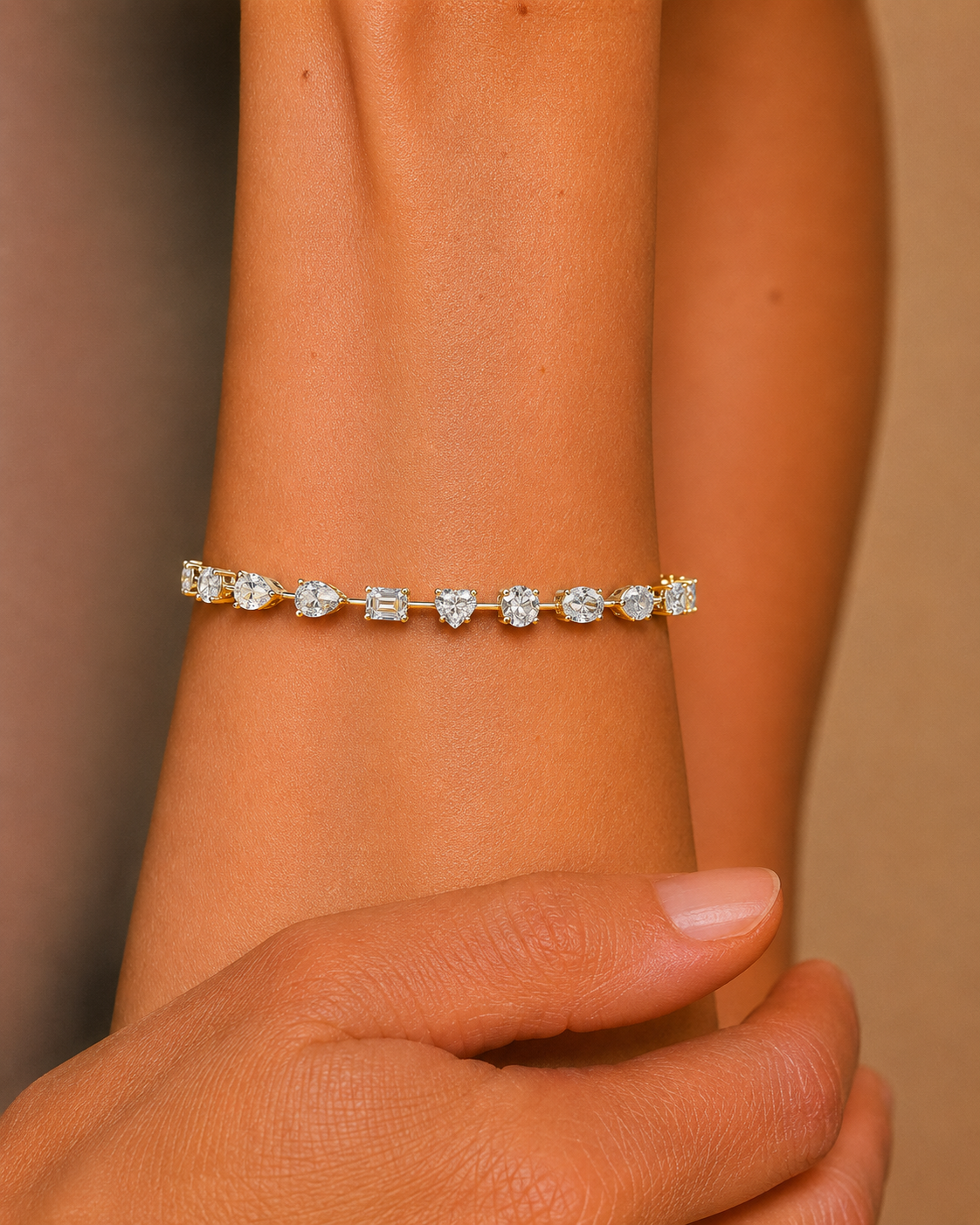 Multi Shape Lab Grown Diamond Tennis Bracelet