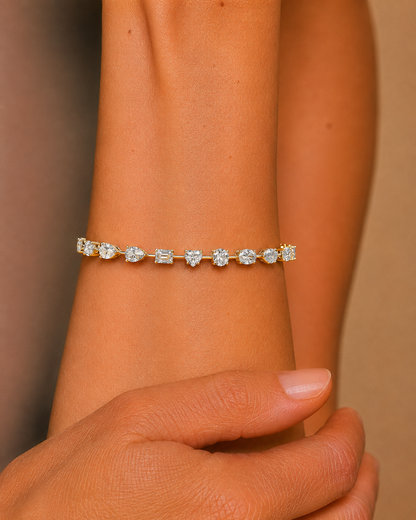 Multi Shape Lab Grown Diamond Tennis Bracelet