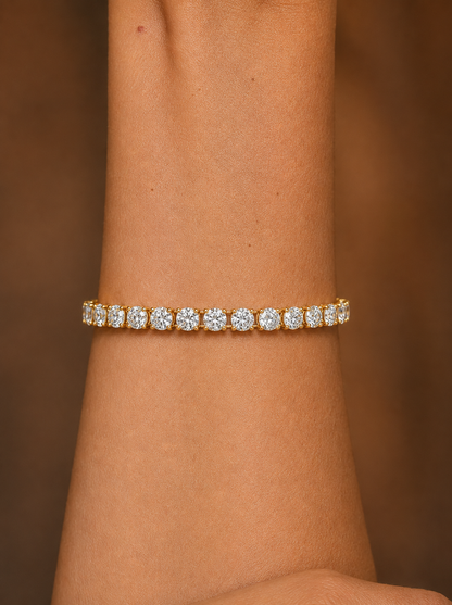 Round Cut Prong Set Lab Grown Tennis Diamond Bracelet