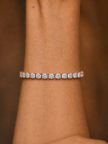 Round Cut Prong Set Lab Grown Tennis Diamond Bracelet