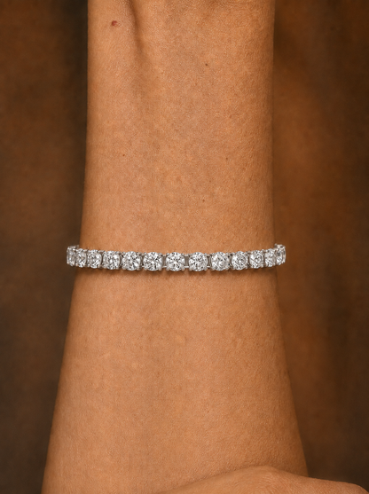 Round Cut Prong Set Lab Grown Tennis Diamond Bracelet