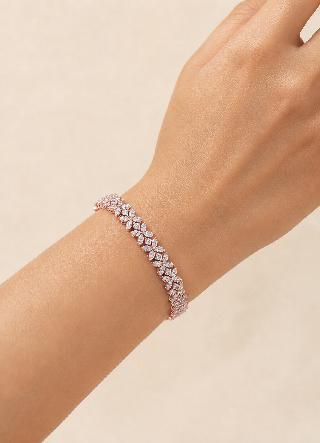 6.25 Ct Marquise & Round Diamond Tennis Bracelet