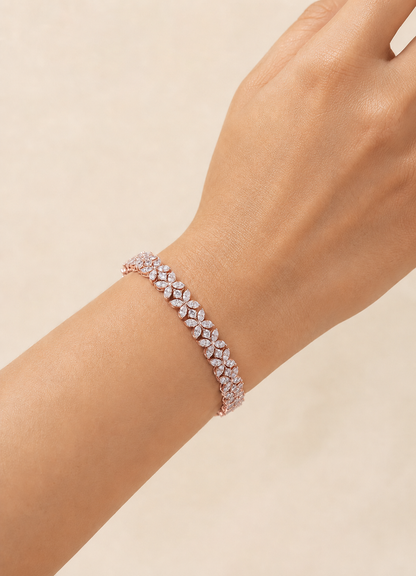 6.25 Ct Marquise & Round Diamond Tennis Bracelet
