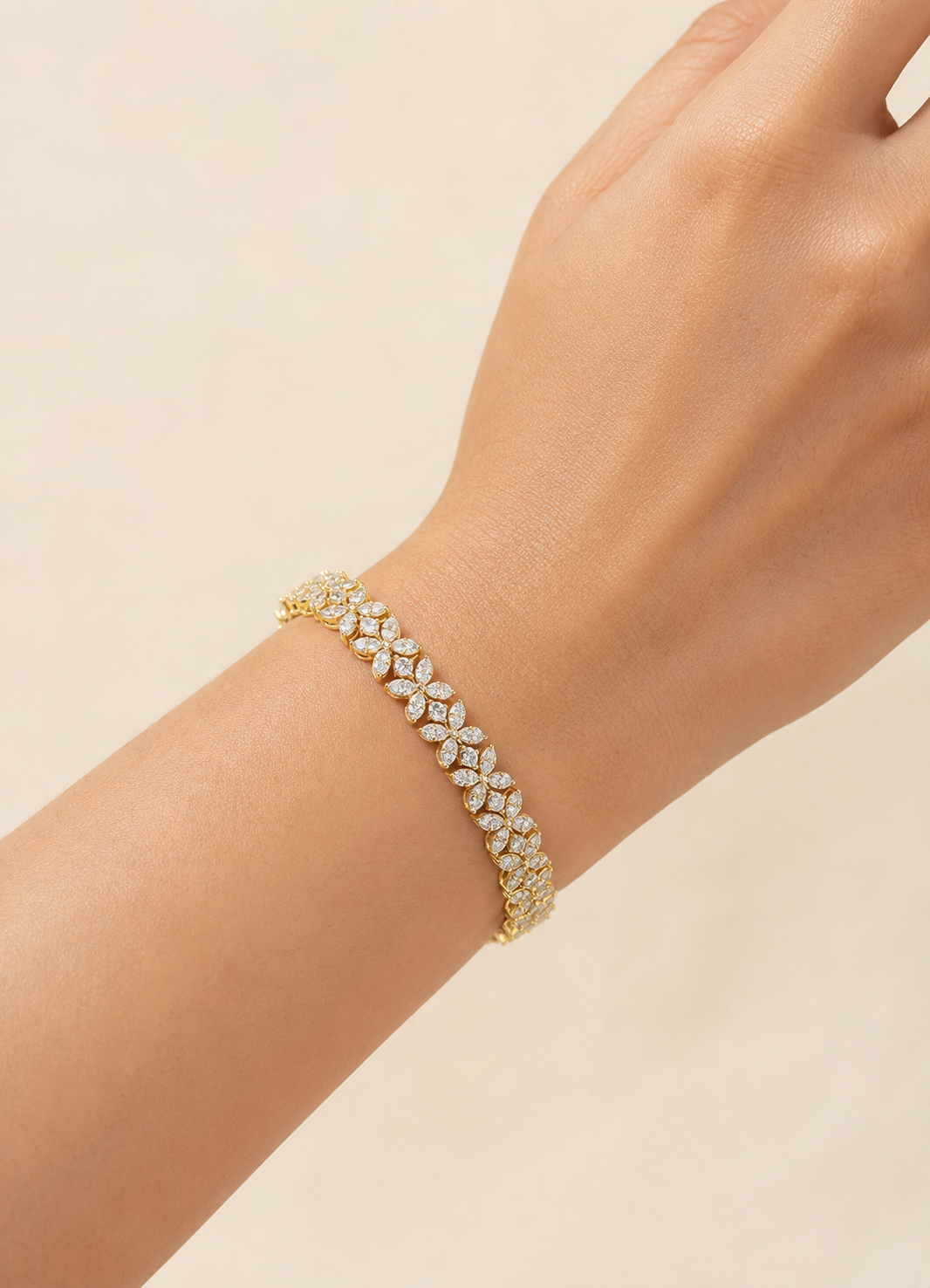 6.25 Ct Marquise & Round Diamond Tennis Bracelet