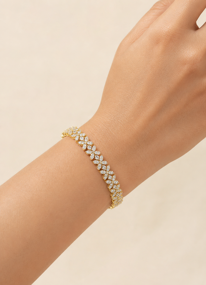 6.25 Ct Marquise & Round Diamond Tennis Bracelet