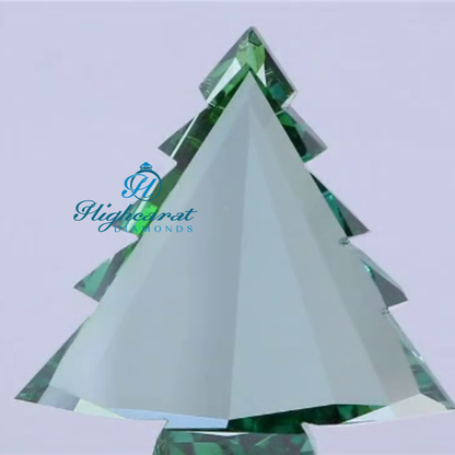 Festive Tree Shape Loose Diamond designed with structured faceting and polished appearance