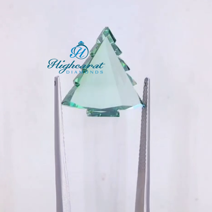 Custom Christmas Tree Cut Diamond featuring detailed craftsmanship and bright reflections