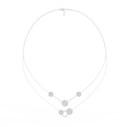 Circle Shape 14k Solid Gold  Round Cut Natural And Lab Grown  Unique  Cluster Women Necklace - HIGHCARAT DIAMONDS