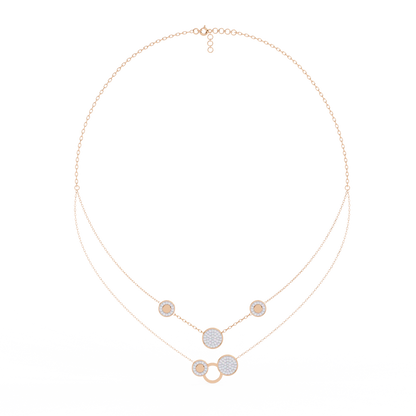 Circle Shape 14k Solid Gold  Round Cut Natural And Lab Grown  Unique  Cluster Women Necklace - HIGHCARAT DIAMONDS