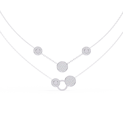 Circle Shape 14k Solid Gold  Round Cut Natural And Lab Grown  Unique  Cluster Women Necklace - HIGHCARAT DIAMONDS