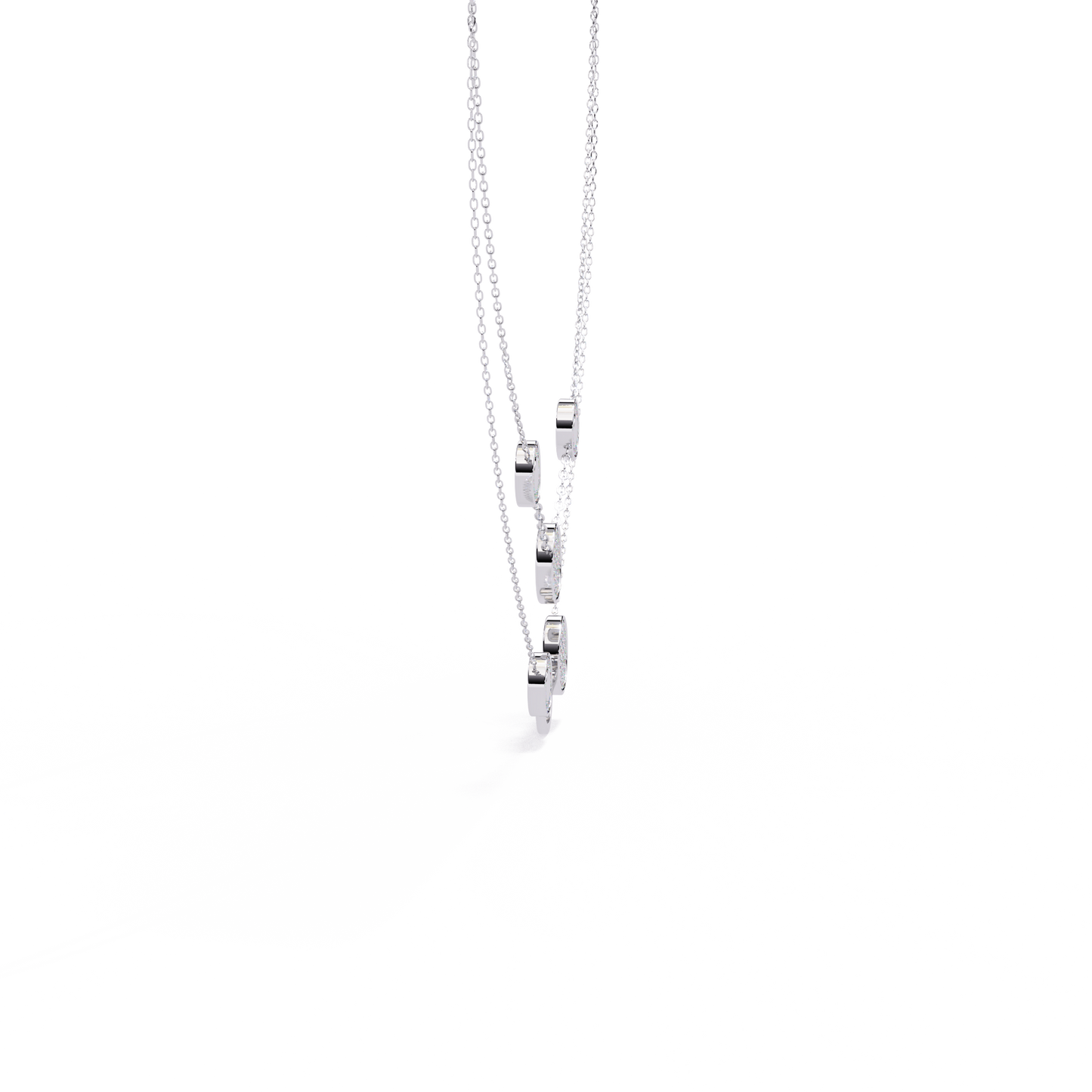Circle Shape 14k Solid Gold  Round Cut Natural And Lab Grown  Unique  Cluster Women Necklace - HIGHCARAT DIAMONDS
