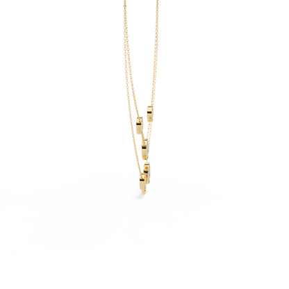 Circle Shape 14k Solid Gold  Round Cut Natural And Lab Grown  Unique  Cluster Women Necklace - HIGHCARAT DIAMONDS