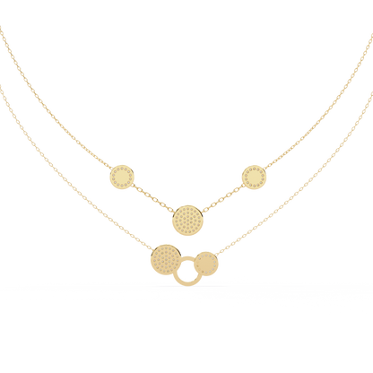 Circle Shape 14k Solid Gold  Round Cut Natural And Lab Grown  Unique  Cluster Women Necklace - HIGHCARAT DIAMONDS