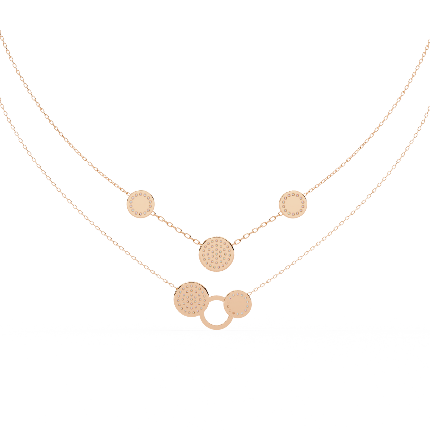 Circle Shape 14k Solid Gold  Round Cut Natural And Lab Grown  Unique  Cluster Women Necklace - HIGHCARAT DIAMONDS