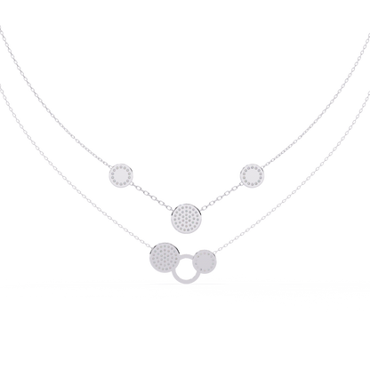 Circle Shape 14k Solid Gold  Round Cut Natural And Lab Grown  Unique  Cluster Women Necklace - HIGHCARAT DIAMONDS