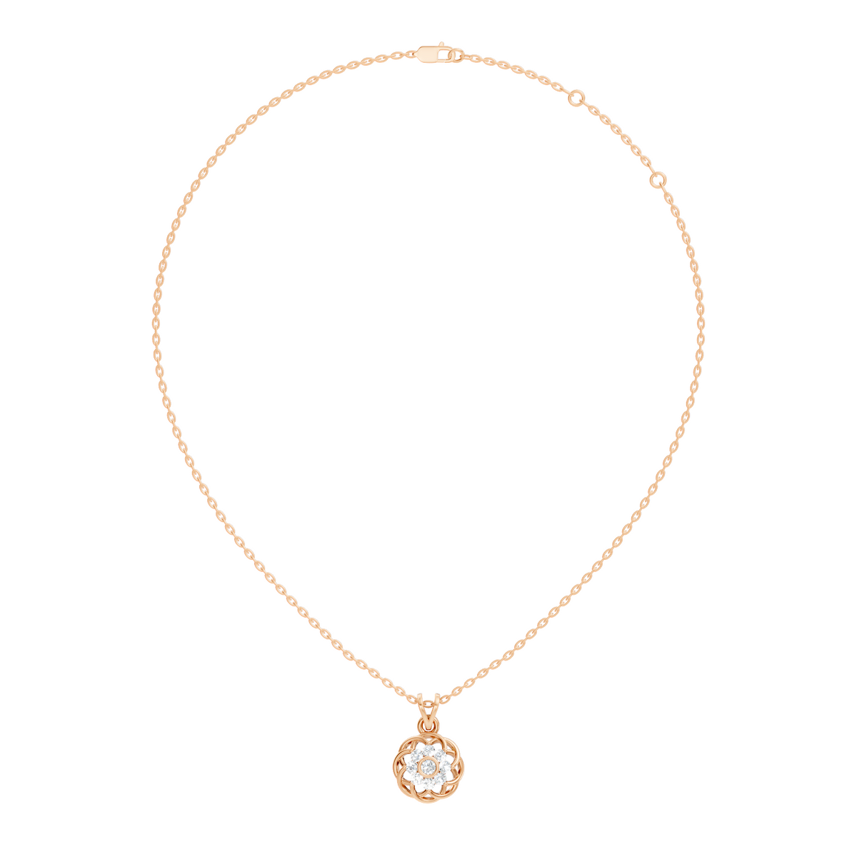 Unique Round Cut Diamond Pendant In 14K White Gold Customized Jewelry For Her - HIGHCARAT DIAMONDS