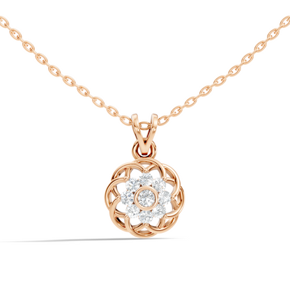 Unique Round Cut Diamond Pendant In 14K White Gold Customized Jewelry For Her - HIGHCARAT DIAMONDS
