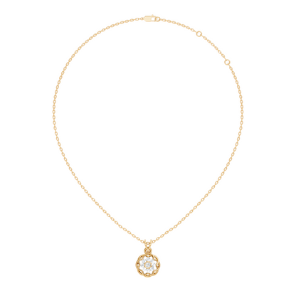 Unique Round Cut Diamond Pendant In 14K White Gold Customized Jewelry For Her - HIGHCARAT DIAMONDS