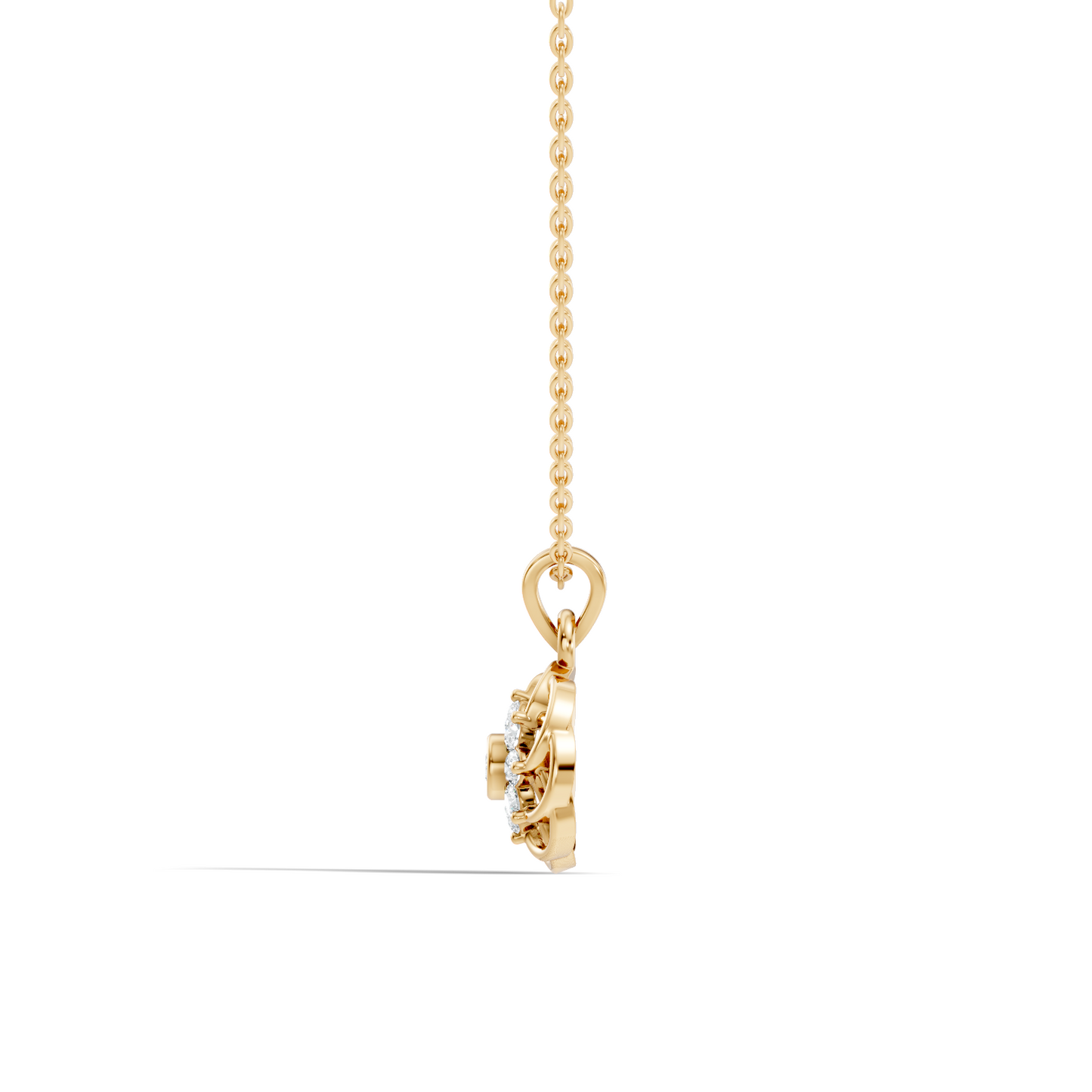 Unique Round Cut Diamond Pendant In 14K White Gold Customized Jewelry For Her - HIGHCARAT DIAMONDS