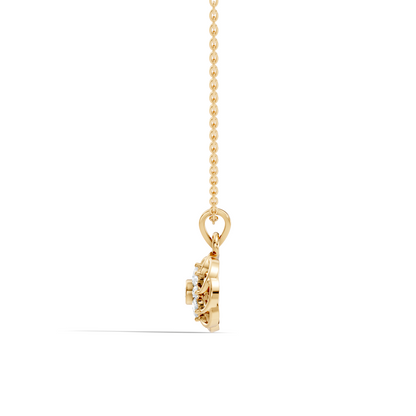 Unique Round Cut Diamond Pendant In 14K White Gold Customized Jewelry For Her - HIGHCARAT DIAMONDS
