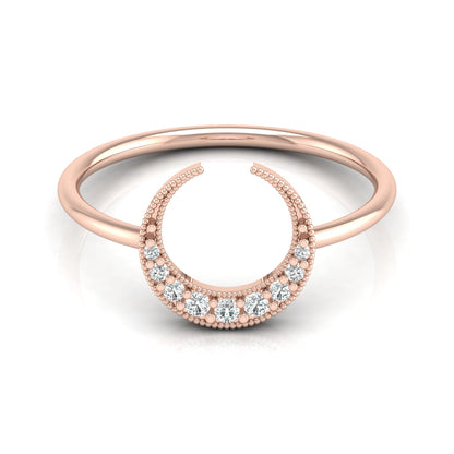 Classic Half Moon Classic Band Designed Ring In 14KT Solid Gold Gift Of Elegance - HIGHCARAT DIAMONDS
