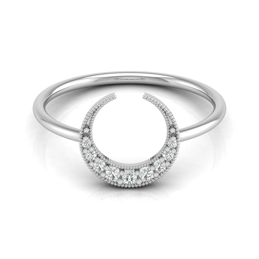 Classic Half Moon Classic Band Designed Ring In 14KT Solid Gold Gift Of Elegance - HIGHCARAT DIAMONDS