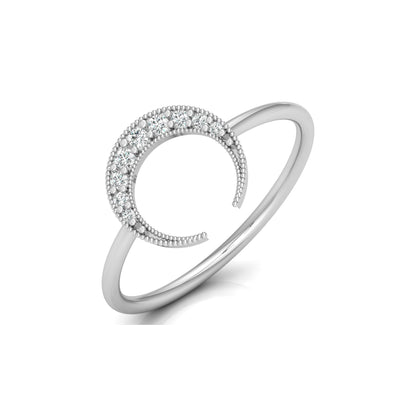 Classic Half Moon Classic Band Designed Ring In 14KT Solid Gold Gift Of Elegance - HIGHCARAT DIAMONDS
