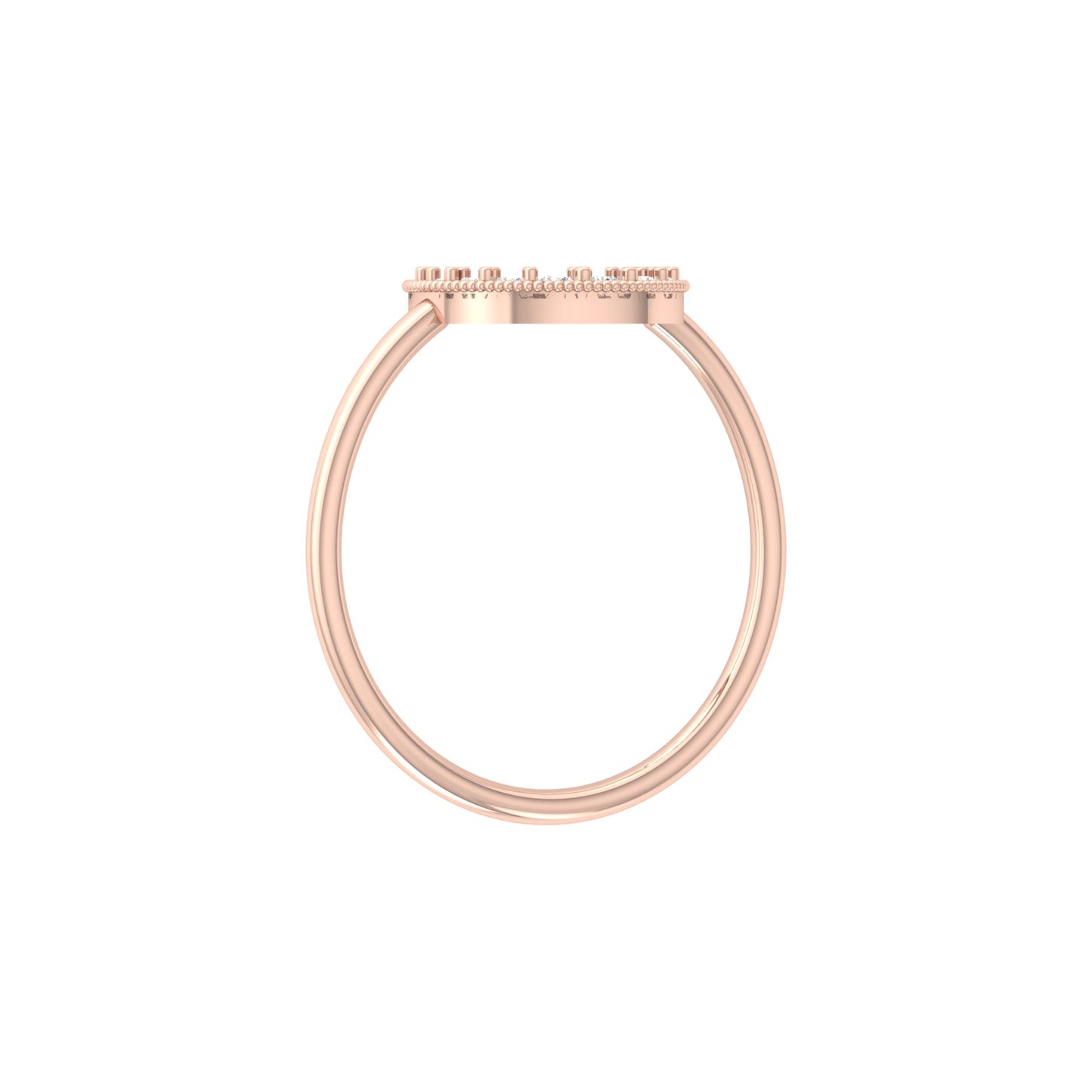 Classic Half Moon Classic Band Designed Ring In 14KT Solid Gold Gift Of Elegance - HIGHCARAT DIAMONDS