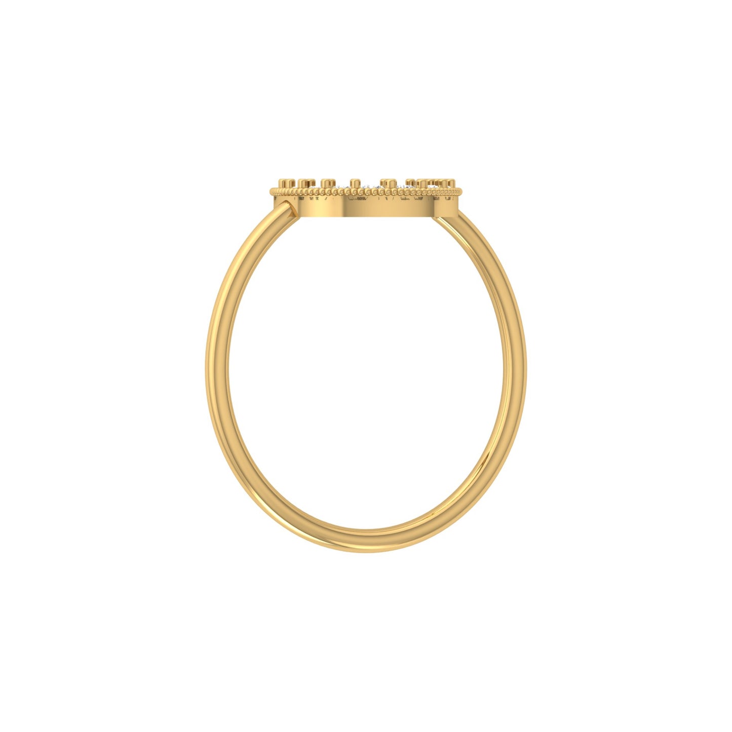 Classic Half Moon Classic Band Designed Ring In 14KT Solid Gold Gift Of Elegance - HIGHCARAT DIAMONDS