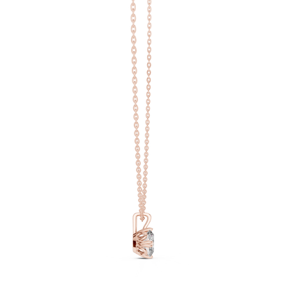 Classic Oval Cut Labgrown Diamond Solitaire Pendant For Her In 14K Solid Gold