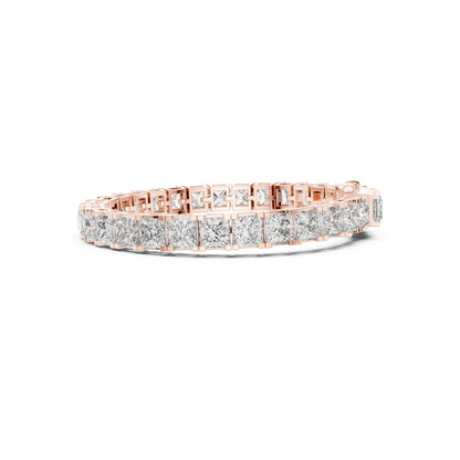 Princess Cut Labgrown Diamond Minimalist Antique Vintage Inspired Handcrafted Stunning Tennis Bracelet For Her - HIGHCARAT DIAMONDS