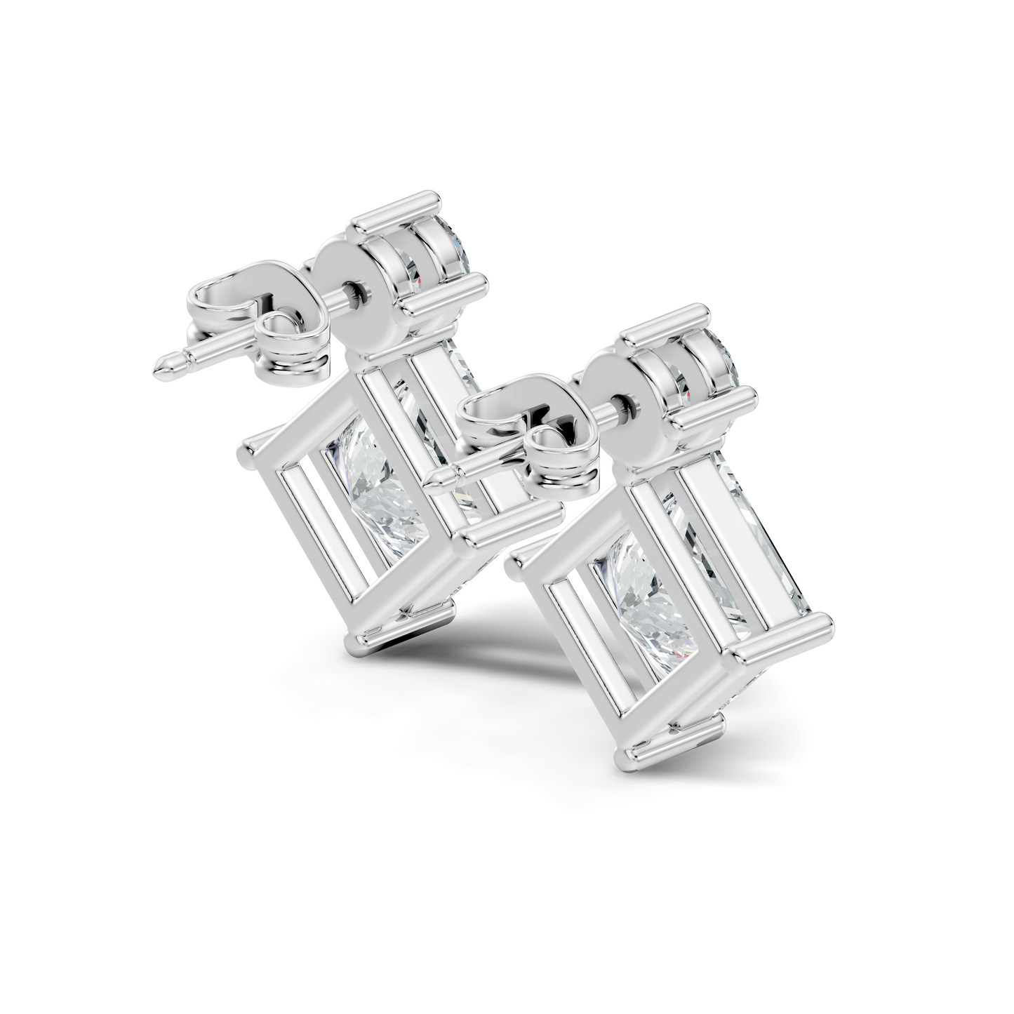 Classic Princess & Round Lab-Grown Diamond Stud Earrings Perfect Gift For Her