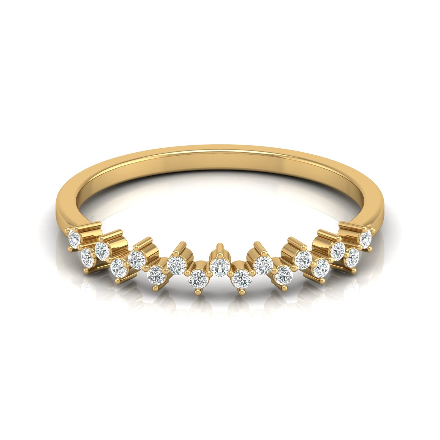 Classic Round Eternity Labgrown Engagement Band Ring In 14KT Gold Plated For Her - HIGHCARAT DIAMONDS