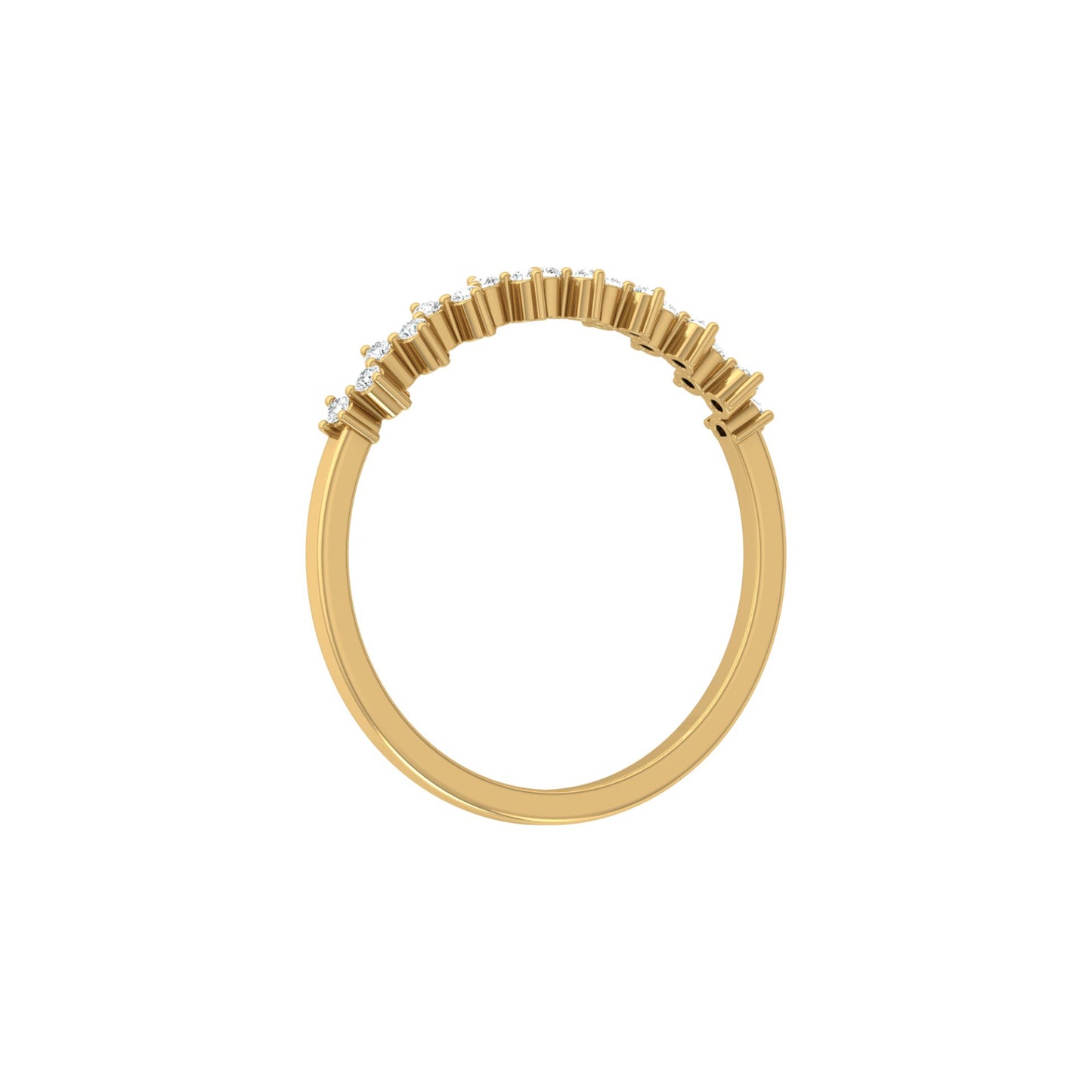 Classic Round Eternity Labgrown Engagement Band Ring In 14KT Gold Plated For Her - HIGHCARAT DIAMONDS