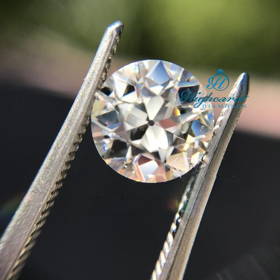Round Old Mine Cut Lab Grown Diamond with traditional faceting and soft circular proportions