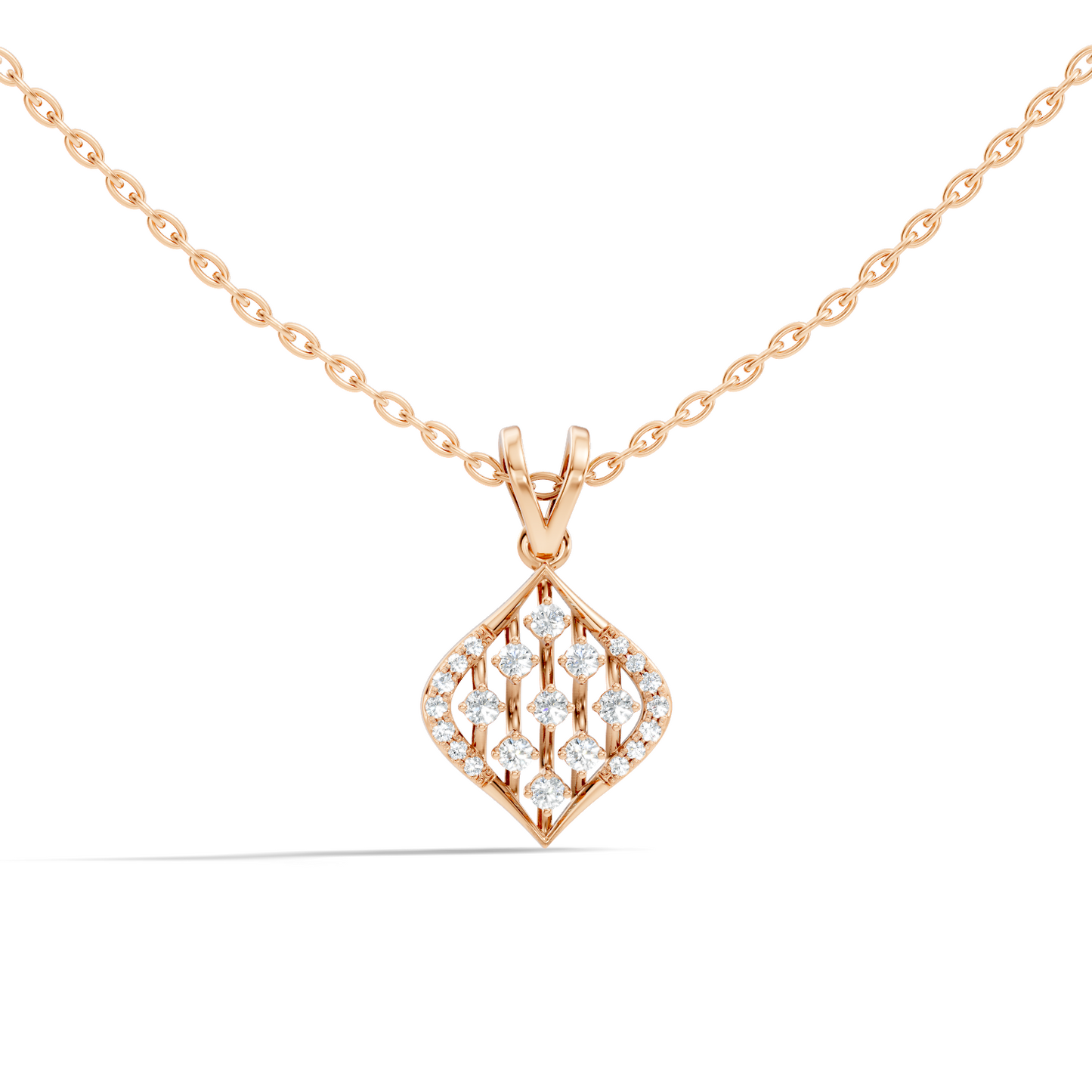 Classic Round  Shape Diamond Pendant with 14K Solid Gold Luxury Everyday Wear