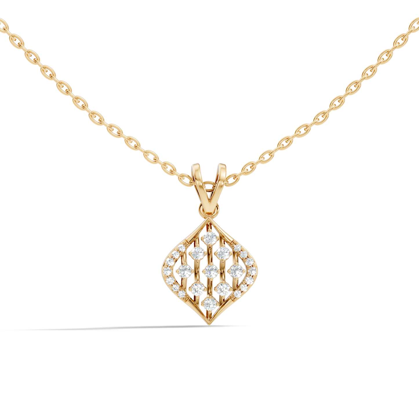 Classic Round  Shape Diamond Pendant with 14K Solid Gold Luxury Everyday Wear