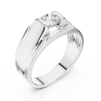 Lab Grown Round Shape Diamond, Dazzling Every Time Any occasion Men's Diamond Ring - HIGHCARAT DIAMONDS