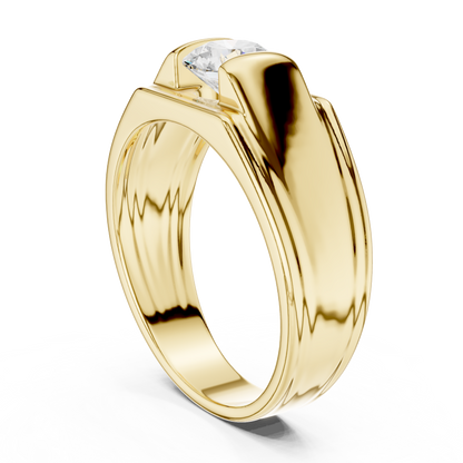Lab Grown Round Shape Diamond, Dazzling Every Time Any occasion Men's Diamond Ring - HIGHCARAT DIAMONDS