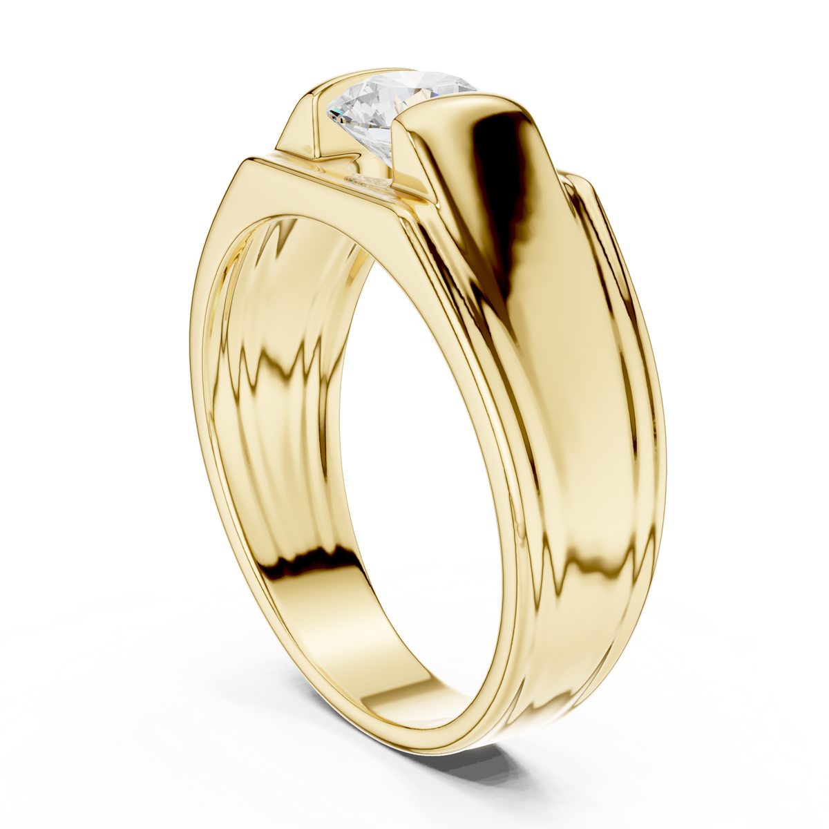 Lab Grown Round Shape Diamond, Dazzling Every Time Any occasion Men's Diamond Ring - HIGHCARAT DIAMONDS