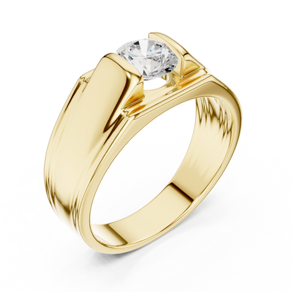 Lab Grown Round Shape Diamond, Dazzling Every Time Any occasion Men's Diamond Ring - HIGHCARAT DIAMONDS