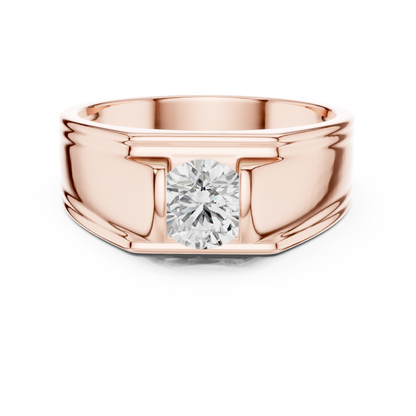 Lab Grown Round Shape Diamond, Dazzling Every Time Any occasion Men's Diamond Ring - HIGHCARAT DIAMONDS
